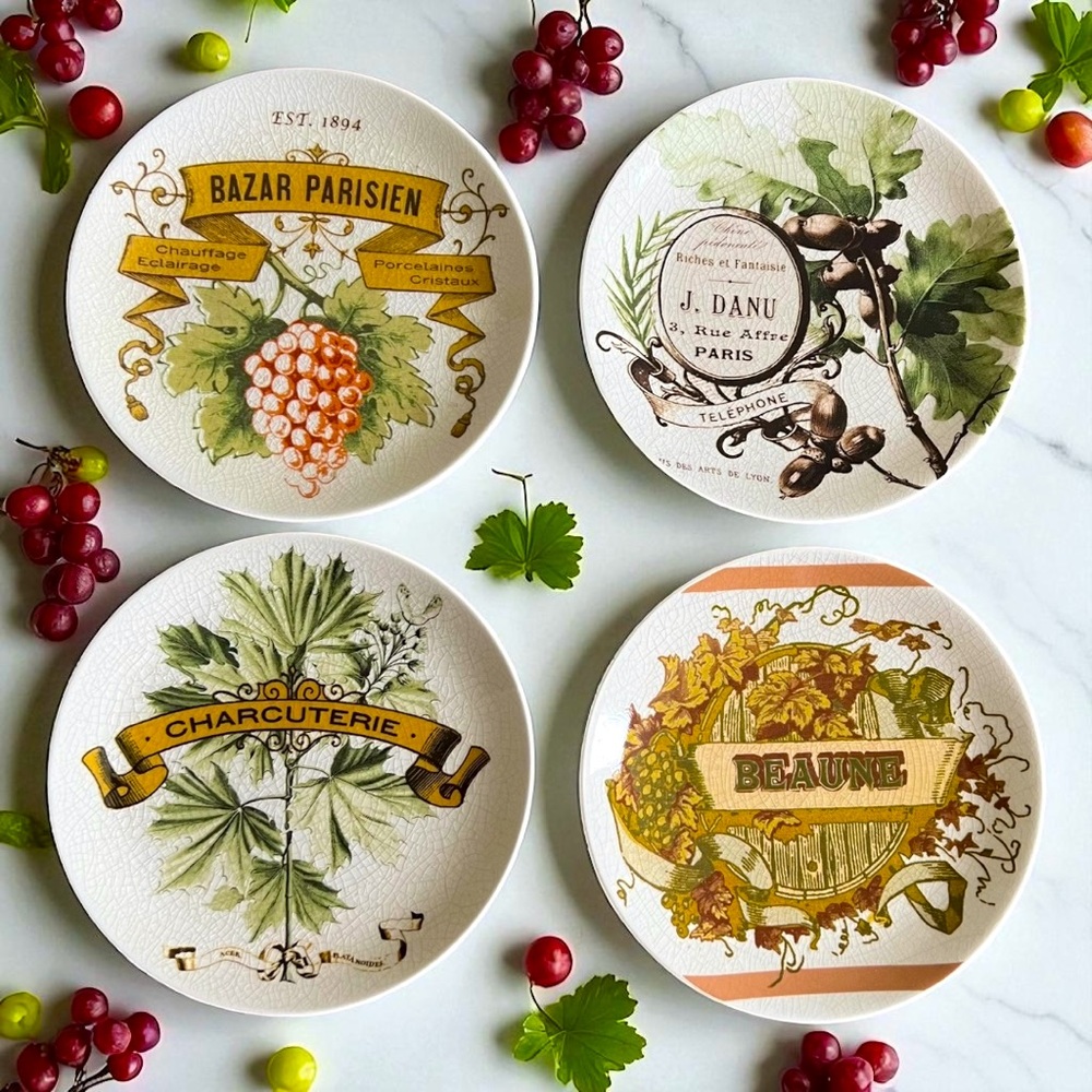 Pottery Barn Vino Salad Plates 7” Set of 4